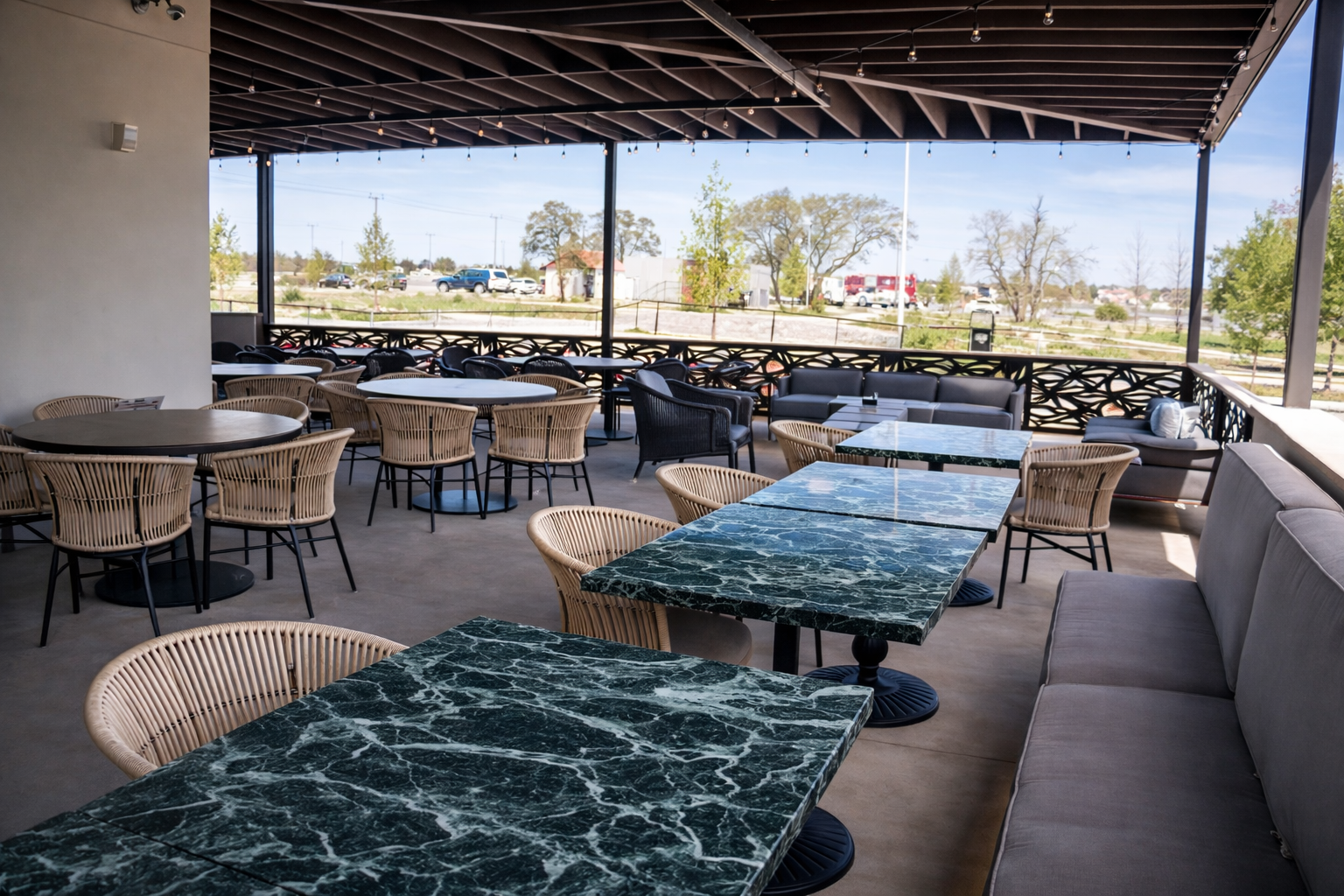 New outdoor patio space at Estância Brazilian Steakhouse in Leander Texas