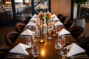 private dining room setup at Brazilian steakhouse for celebrations in Austin and Leander