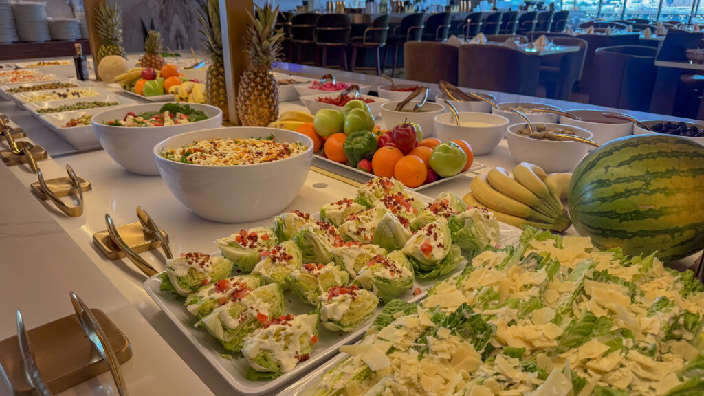 gourmet salad bar at Brazilian steakhouse with hot dishes and fresh options in austin