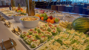gourmet salad bar at Brazilian steakhouse with hot dishes and fresh options in austin