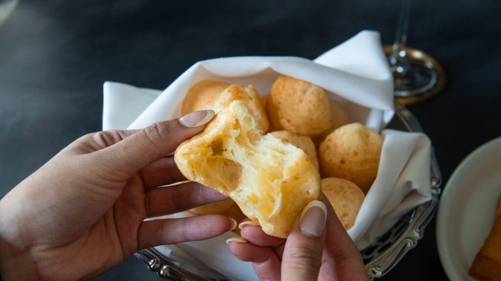 Pão de queijo Brazilian cheese bread at Estância